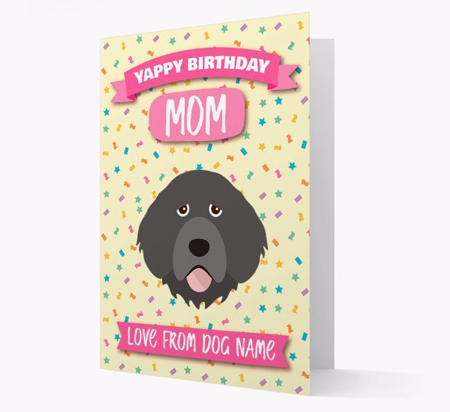 Personalized Card 'Yappy Birthday Mom' with {breedCommonName} Icon